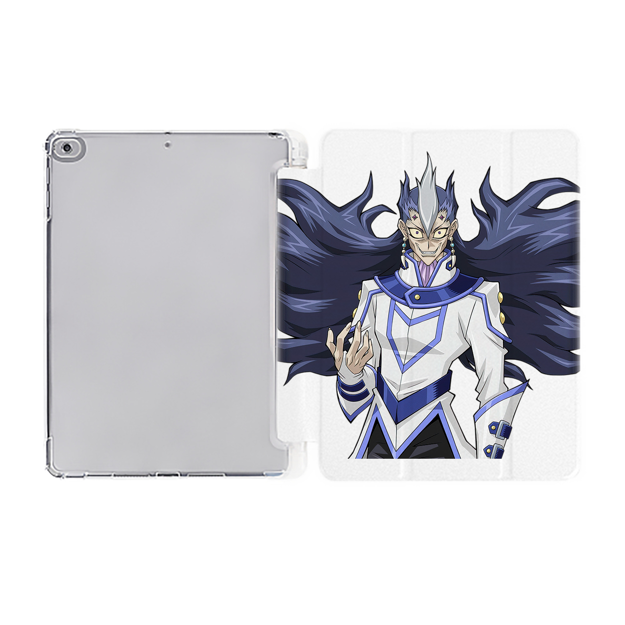 （画像用） 遊☆戯☆王 Yu-Gi-Oh! IPad ケース ペン収納付き 三つ折りスタンド PUレザー×シリコン 対応機種9.5/10.5/10.9インチ